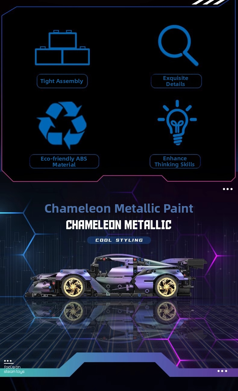 Blocos de montar de carro de corrida com controle remoto, compatíveis com o modelo de carro esportivo Apollo Rambo, brinquedo para meninos._voghion.com