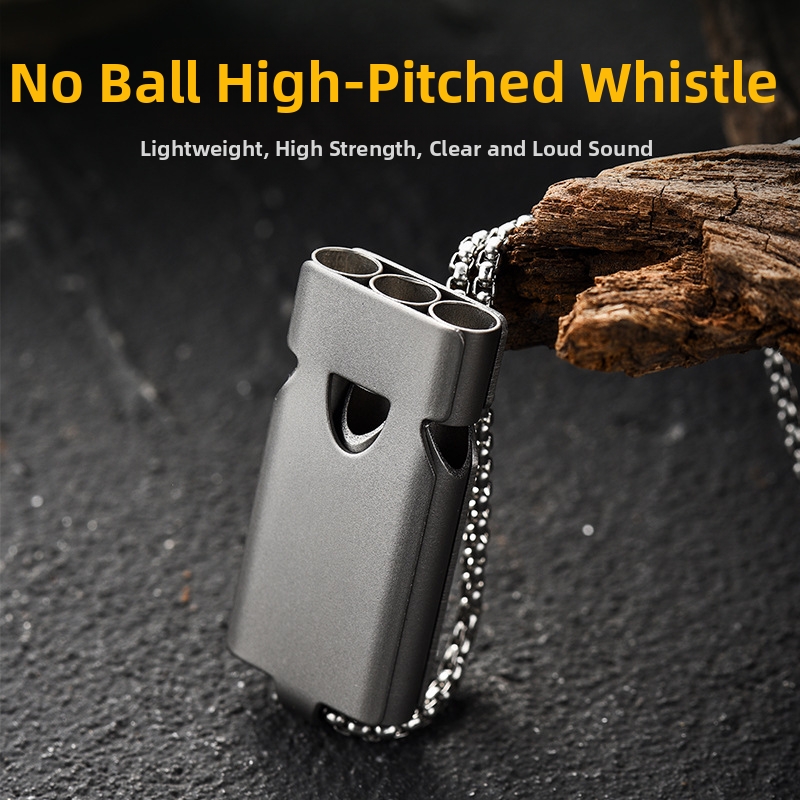 Titanium Alloy Triple Tube Survival Whistle High Volume Outdoor Emergency EDC Tools_voghion.com