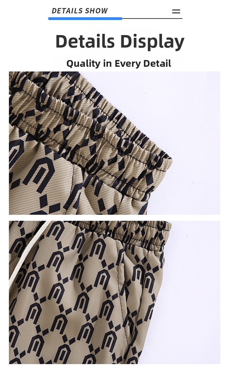 Men's Summer Beach Shorts Straight Fit Trendy Polyester Shorts_voghion.com