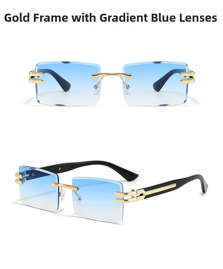 Rimless Metal Sunglasses For Men Double Bridge Trendy Design_voghion.com