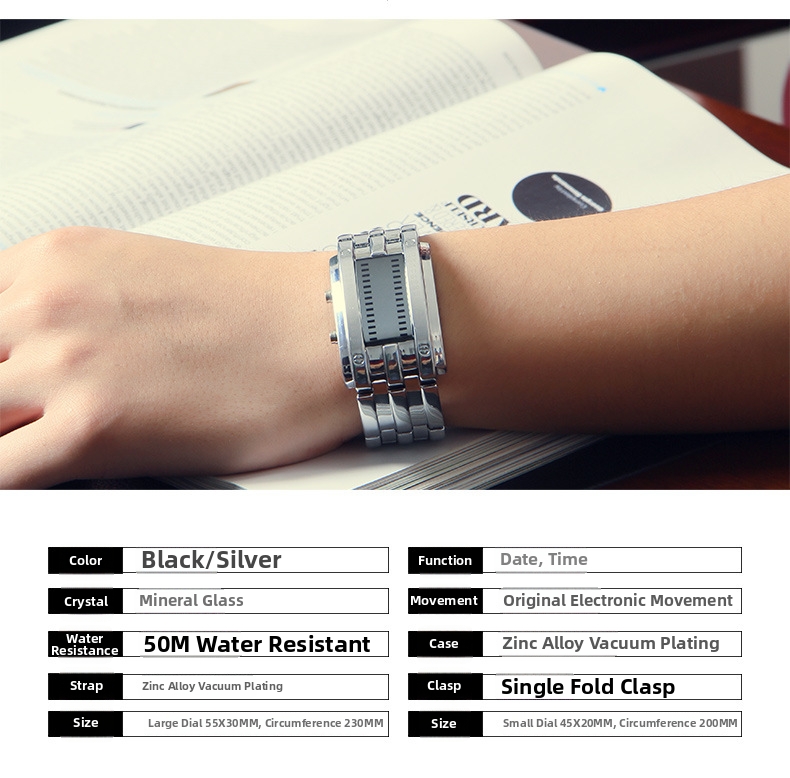 Montre digitale rétro led étanche unisexe pour les couples_voghion.com