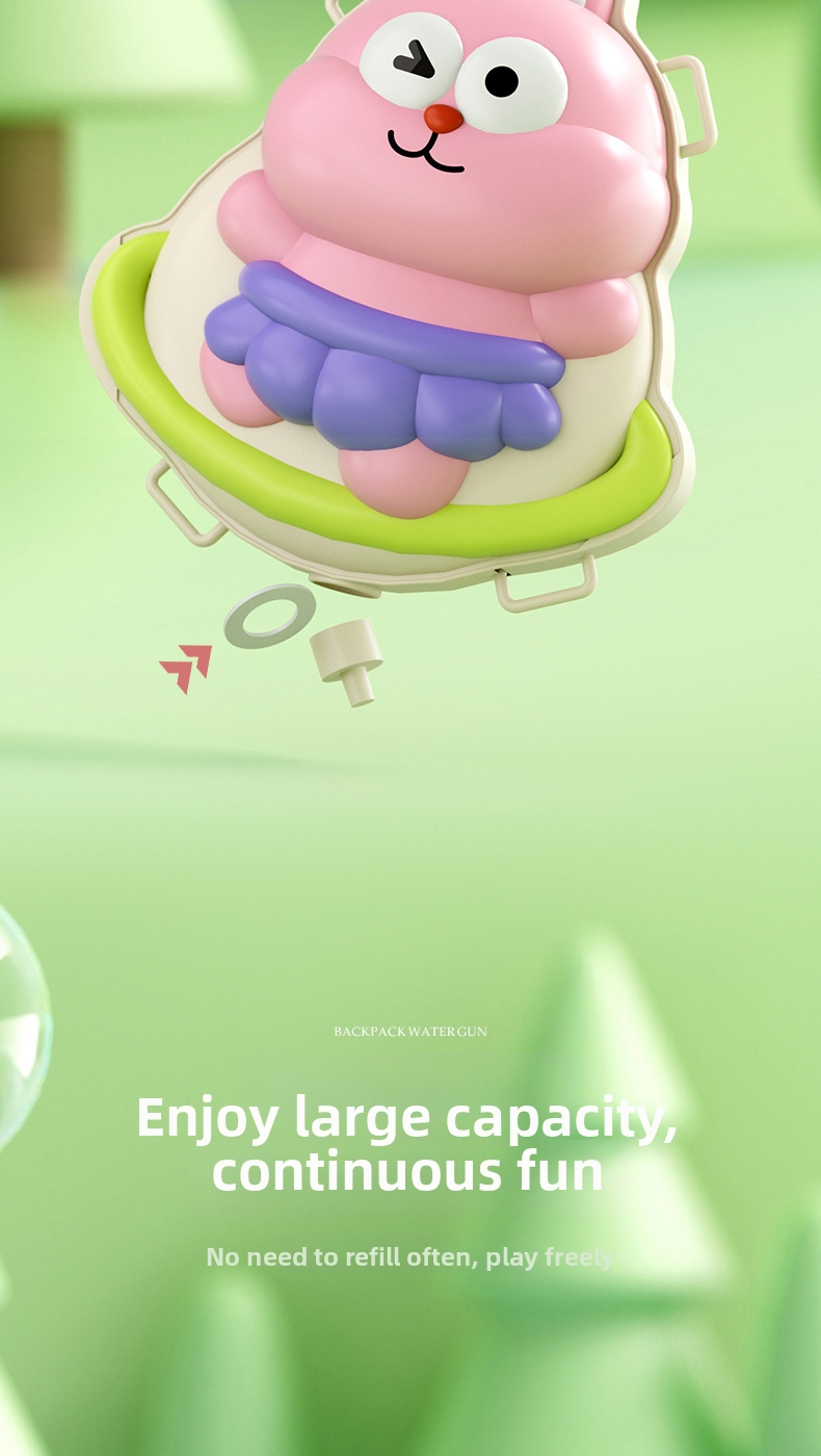 Children's Cartoon Water Gun Backpack Electric Pull Type Large Capacity For Summer Outdoor Beach Play_voghion.com