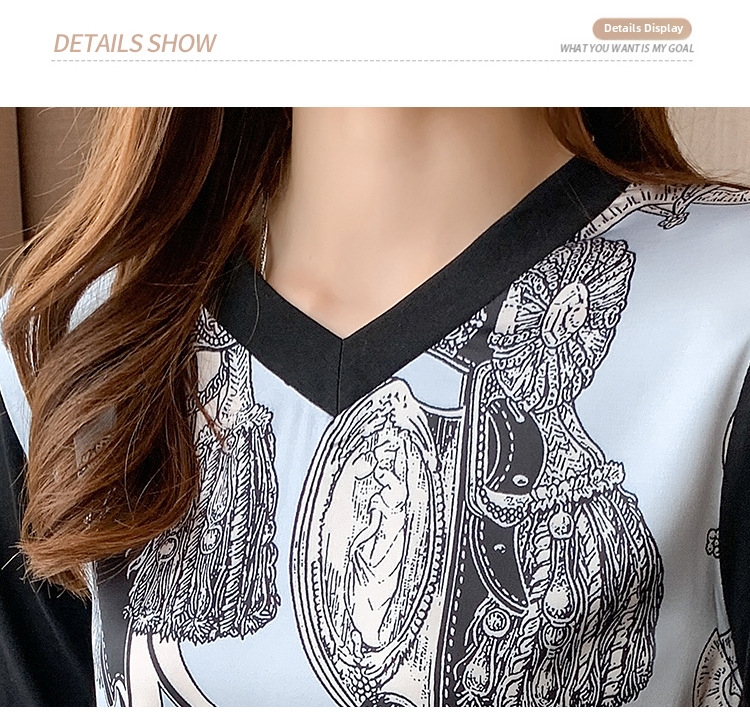 T-shirt à manches longues patchwork streetwear pour femme - T-shirt graphique oversize avec empiècements contrastés, décontracté et tendance (Plusieurs tailles disponibles)_voghion.com