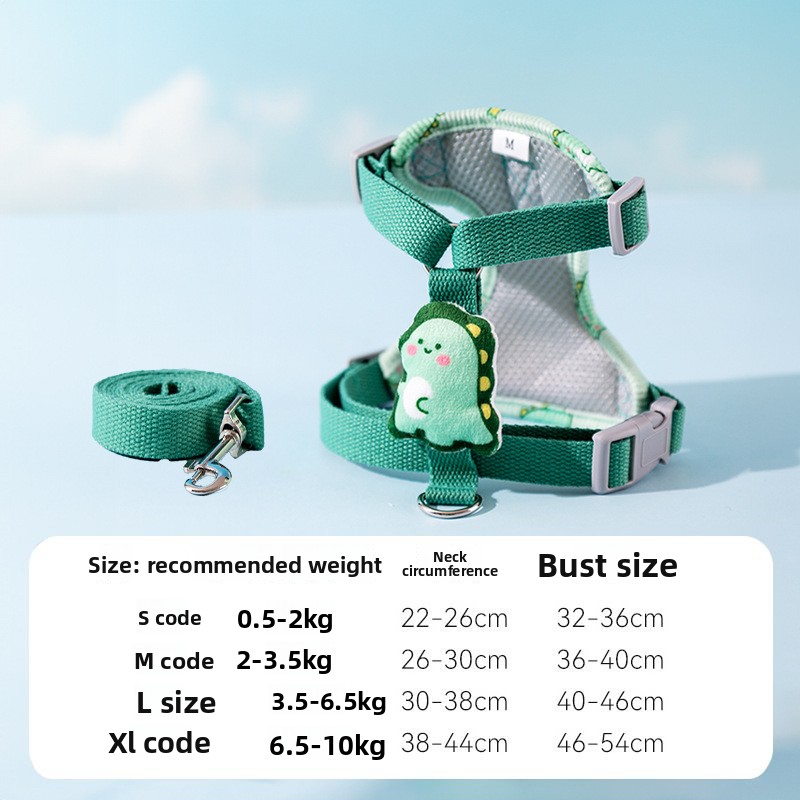 Dog Leash, Small Dog Chest Harness, Vest Style Dog Walking Leash, Comfortable For Travel, Lightweight And Comfortable_voghion.com
