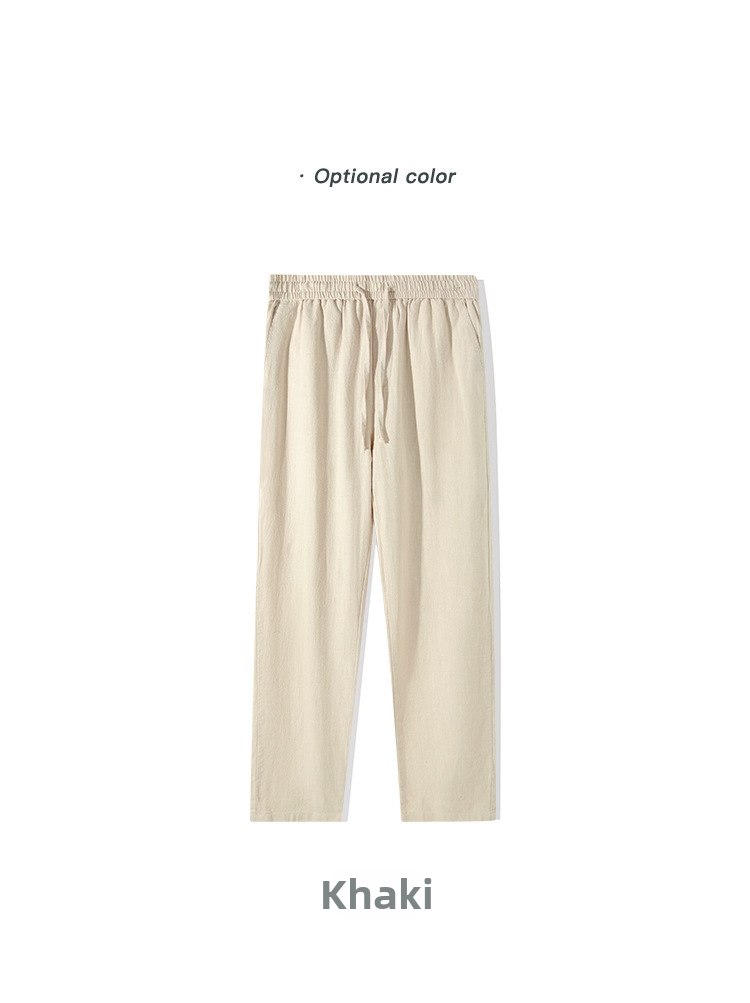 Herren Leinenhose Casual Gerade Geschnitten Für Den Sommer_voghion.com