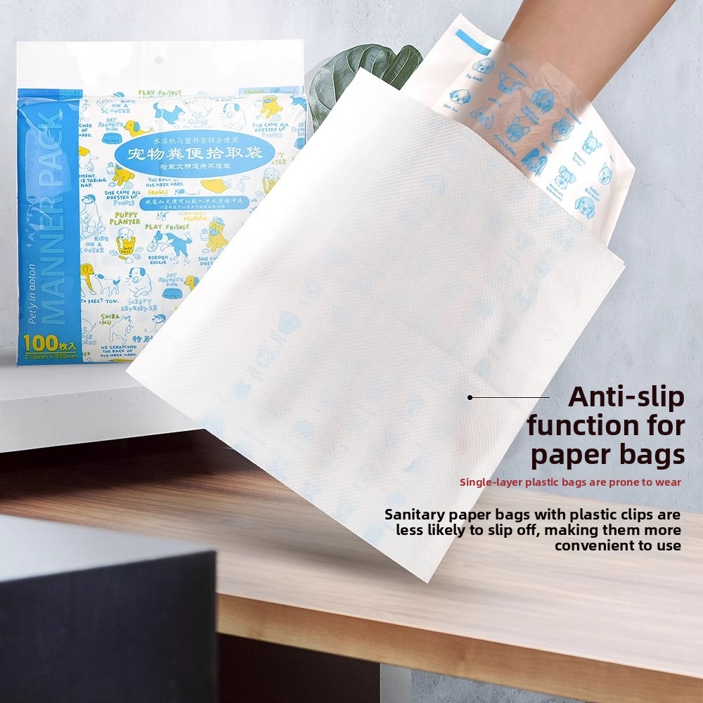 Sacs à déjections canines biodégradables avec distributeur – Sacs à déchets écologiques pour chiens, extra épais et étanches (50/100 unités)_voghion.com