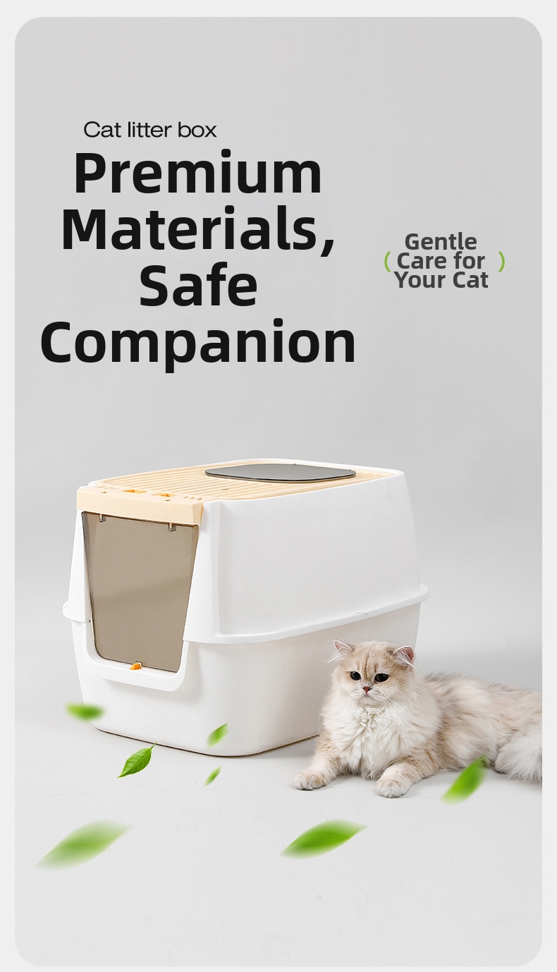 Extra Large Mega Cat Litter Box Fully Enclosed Splash Proof Odor Resistant Sterilizing_voghion.com