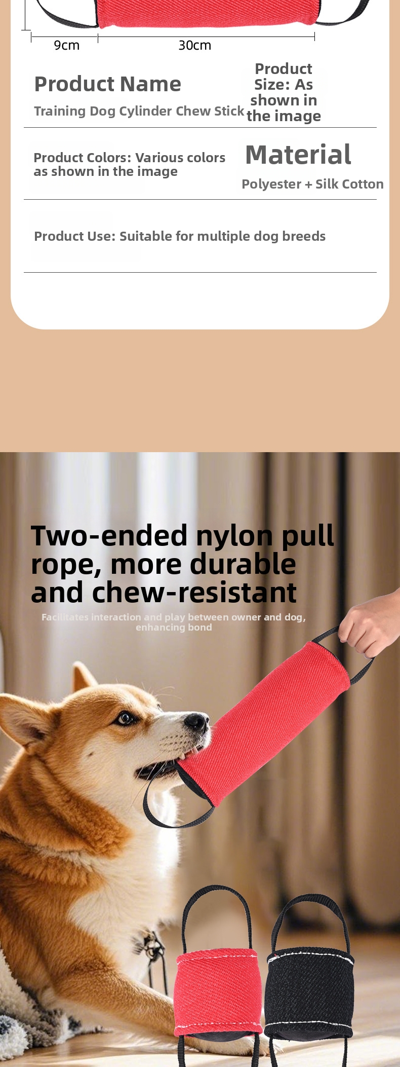 Durable Dog Training Tug Toy And Chew Bag For Agility Training_voghion.com