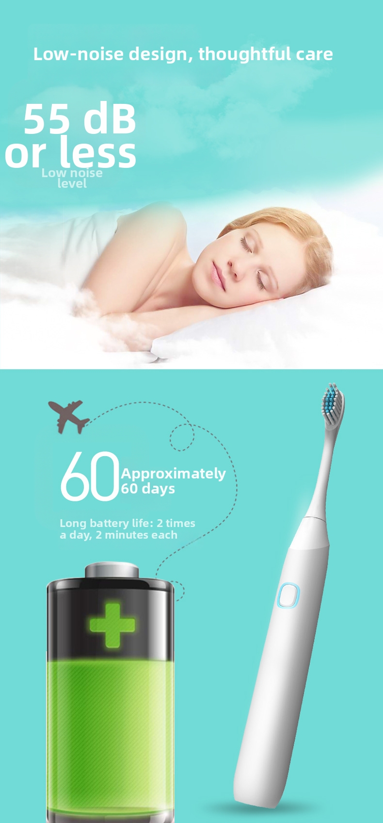 Sonic Electric Toothbrush Powered Battery For Adults And Children Home Personal Care Appliance Suitable For Couples_voghion.com