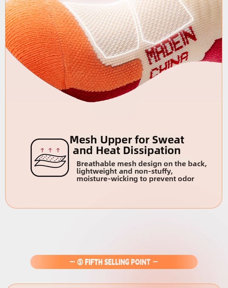 Women's Mid Calf Sports Socks Spring Autumn Style Professional Running Socks Thick Sole Sweat Absorbing Basketball Badminton Socks_desvips.com