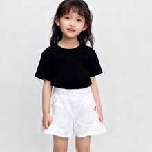 TW尾货童装110-160女孩夏季短裤花边韩版中大童白色纯棉百搭洋气