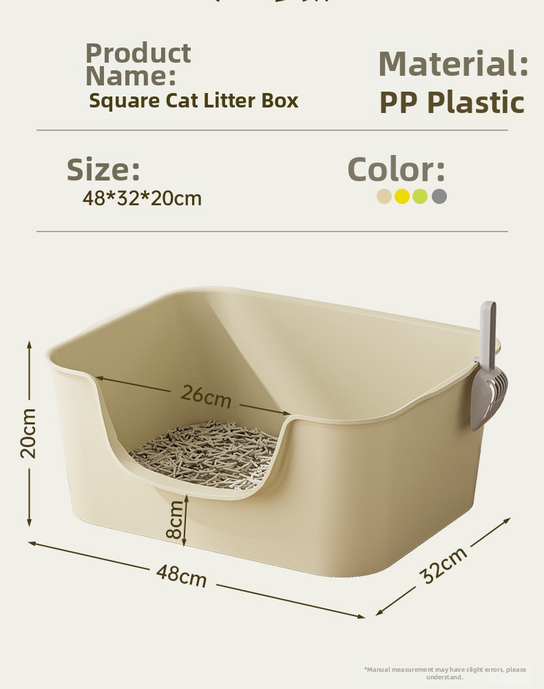 Extra Large Semi-enclosed Anti-pulling Cat Litter Box For Pets_voghion.com