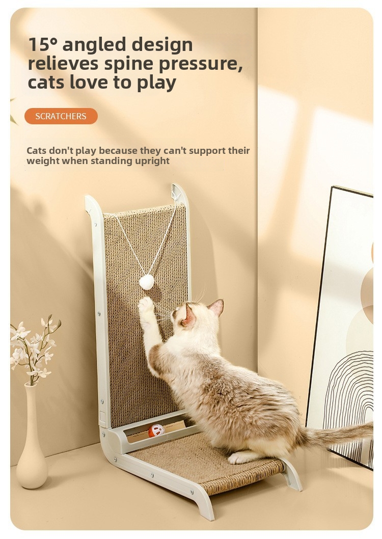 L Shaped Cat Scratching Post Wall Mounted Scratch Resistant Large Size Anti Scratch Pet Toy_voghion.com