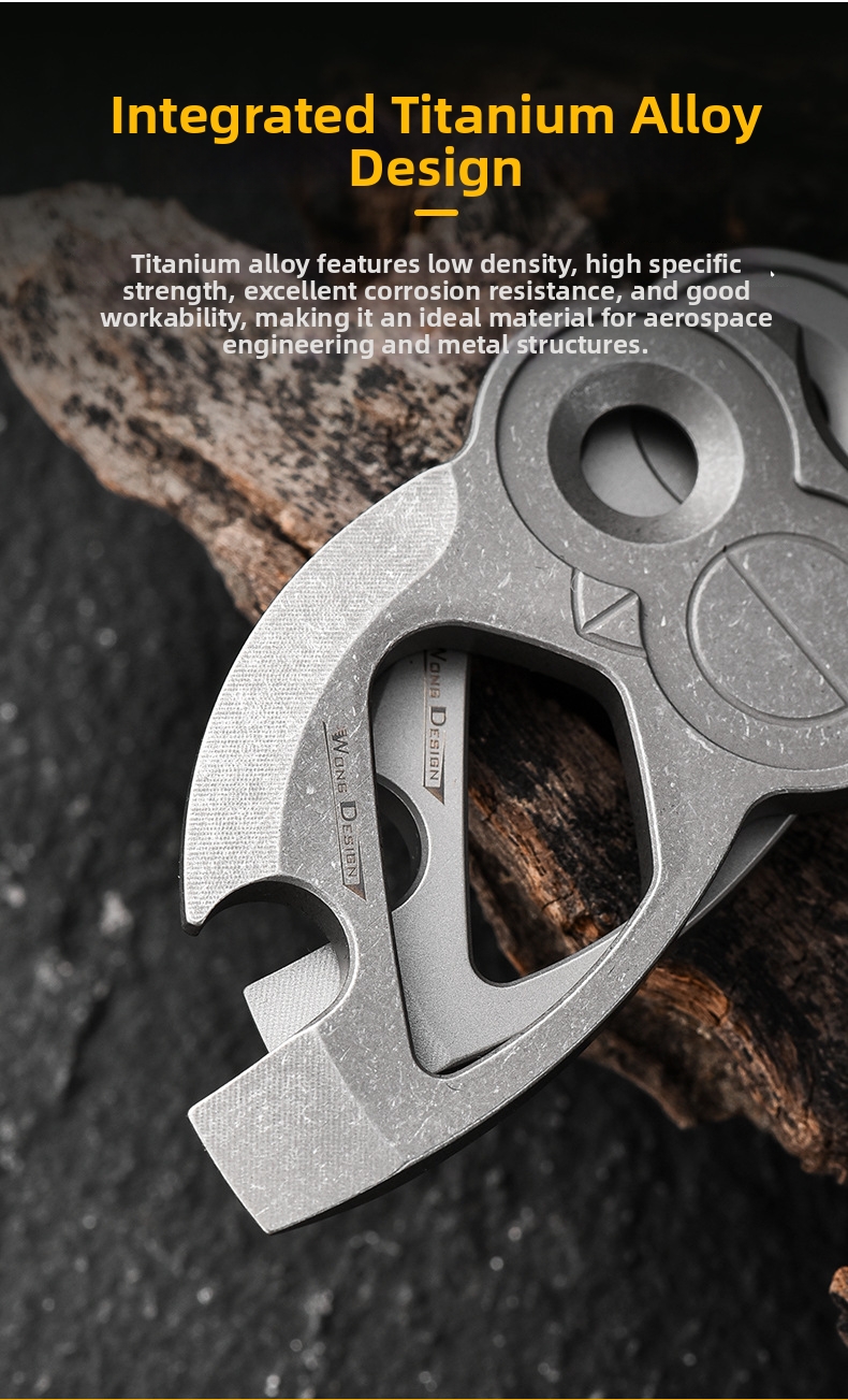 Titanium Alloy Owl Bottle Opener Portable Outdoor Tool Keychain_voghion.com