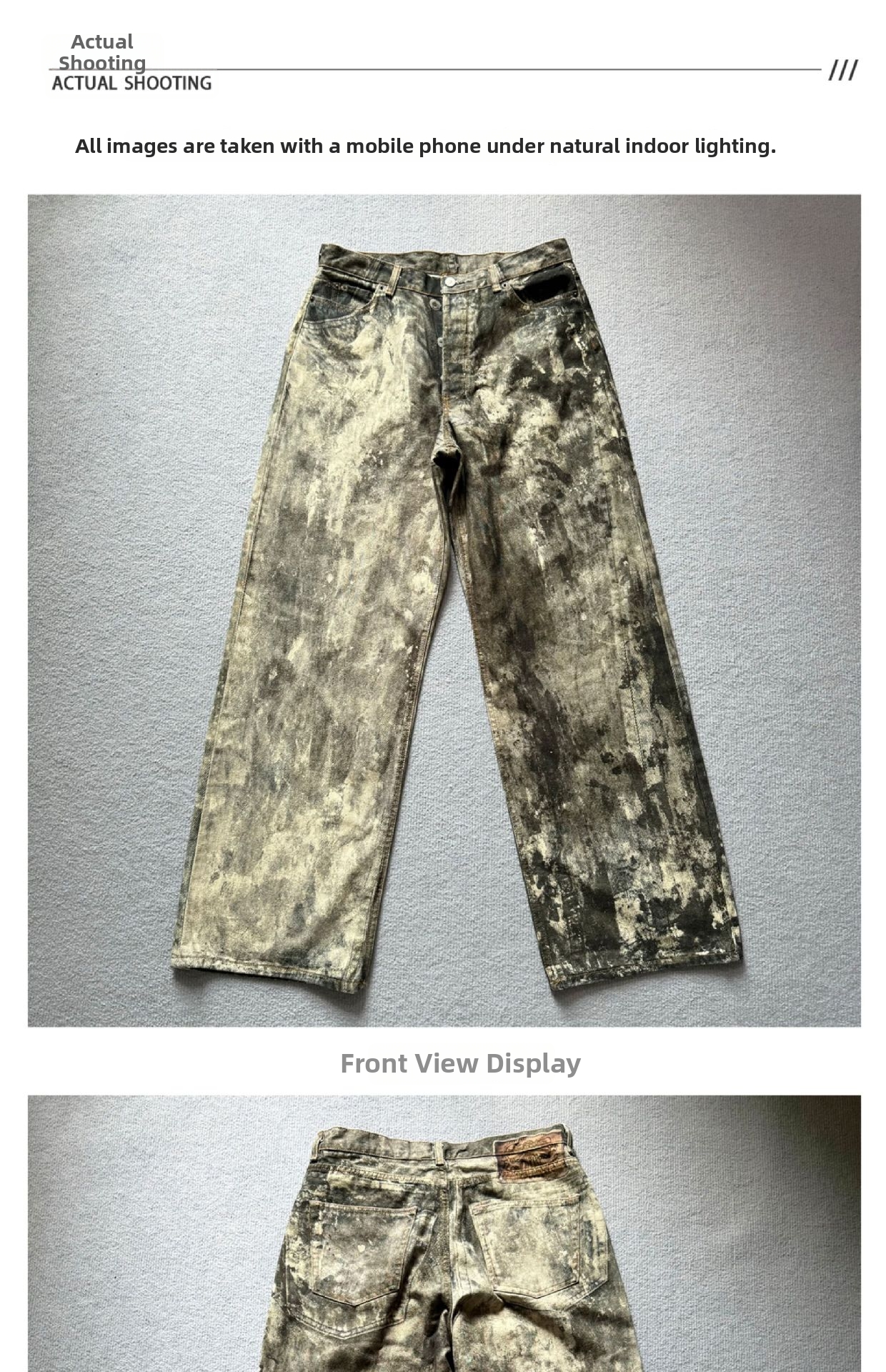 Jean homme coupe ample jambes larges, imprimé camouflage délavé, pantalon décontracté et polyvalent, nouveau style été, lot de 3_voghion.com