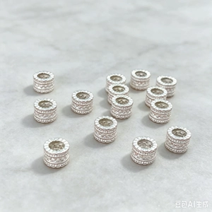 999 pure silver fortune beads, pure silver 3D loose beads, spacer beads, DIY silver jewelry accessories, braided rope bracelet