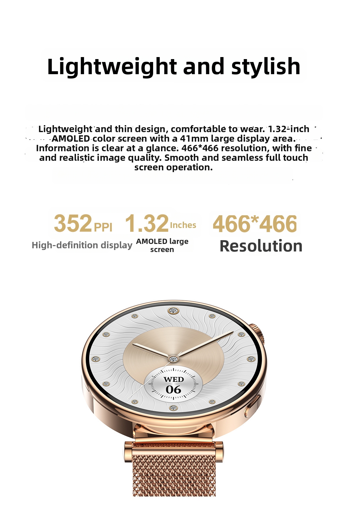 Smartwatch com chamadas bluetooth e ecrã amoled always on_voghion.com