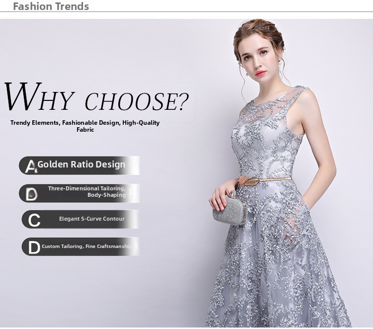 New 2026 Elegant Slimming Long Evening Gown for Women Spring Banquet Hostess Dress_ecoleips.com