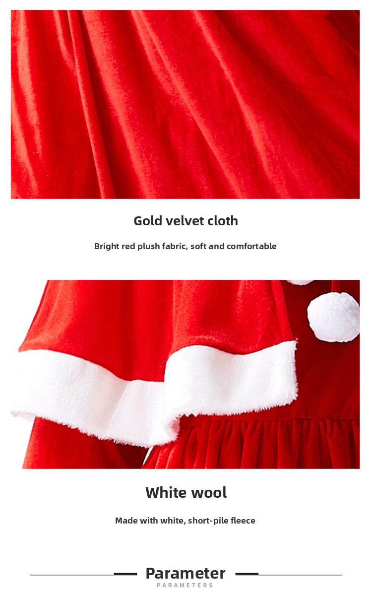 Halloween Stage Party Costumes, Christmas Costumes Santa Claus Shawl Dresses Home Uniforms Holiday Costumes_ecoleips.com