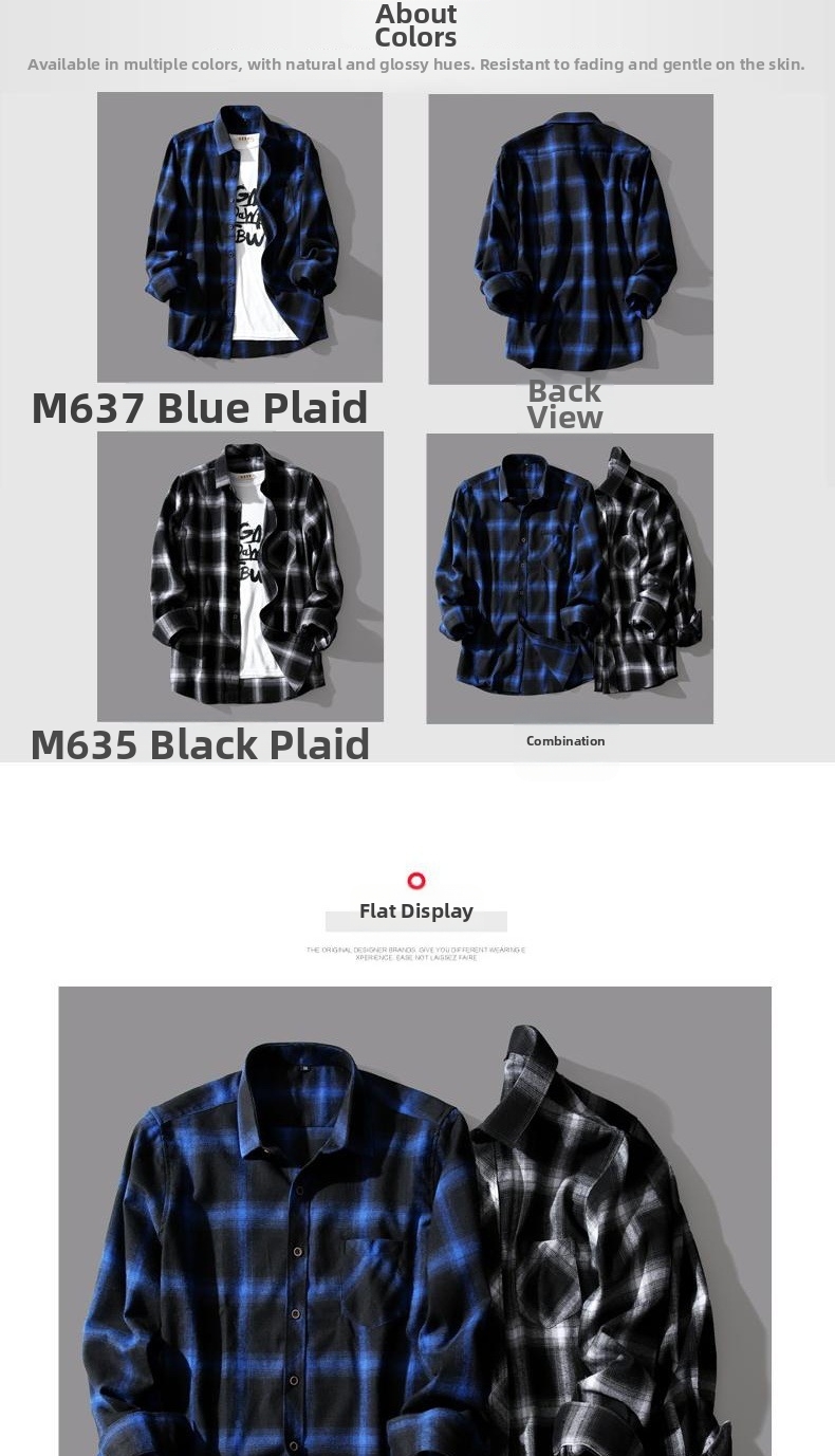 ​​Men's Checkered Long Sleeve Shirt – Oversized Casual Button-Up With Soft Polyester Fabric​​ Smart Casual Hack​​_voghion.com