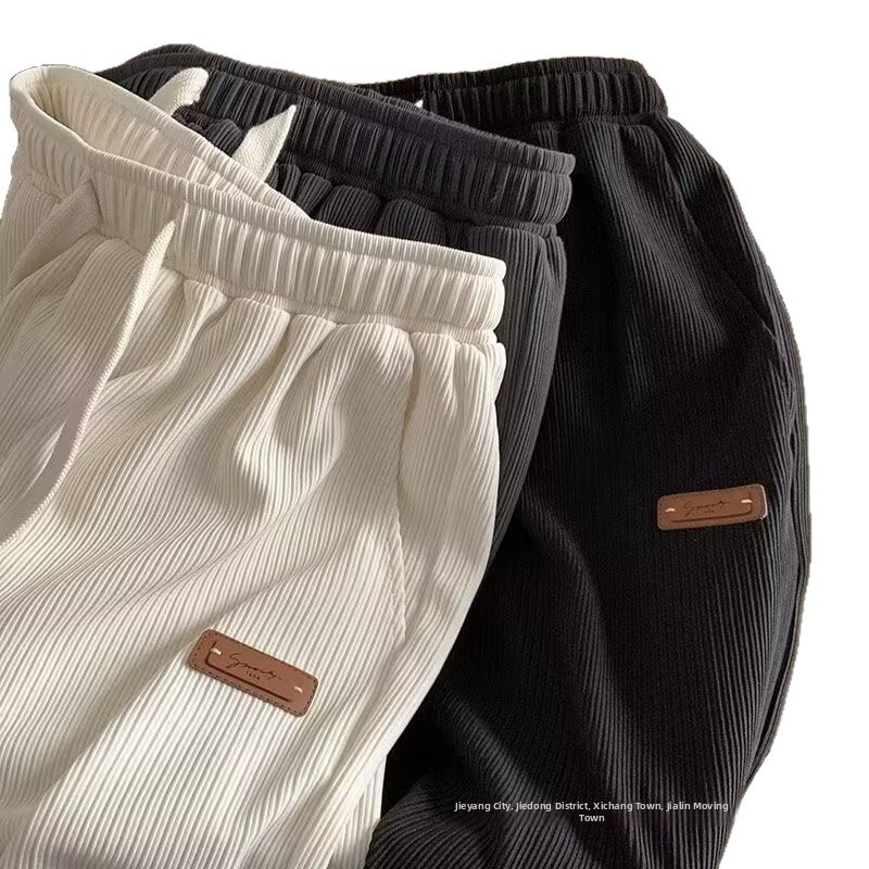 Textured Ice Silk Shorts For Men Thin Durable Cool Feeling Summer Athletic Capri Pants American Retro Style_voghion.com