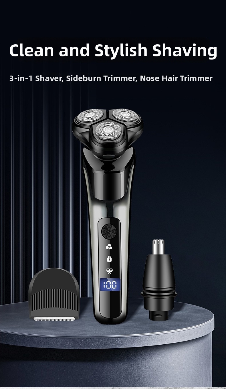 Electric Shaver For Men Usb Rechargeable With Digital Display_voghion.com