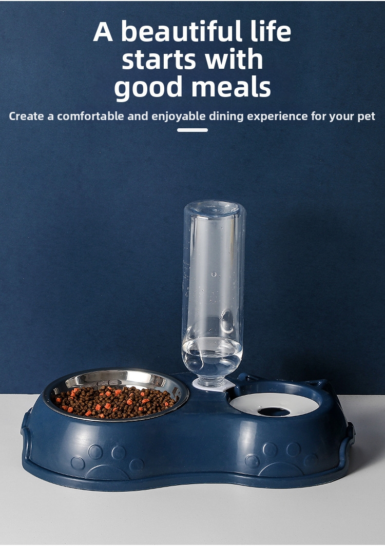 Tigela dupla automática estação de alimentação para animais_voghion.com
