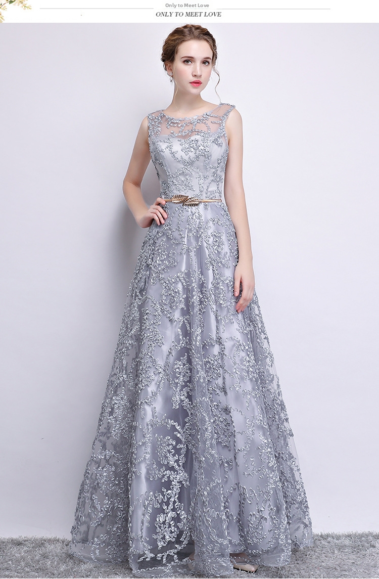 New 2026 Elegant Slimming Long Evening Gown for Women Spring Banquet Hostess Dress_ecoleips.com