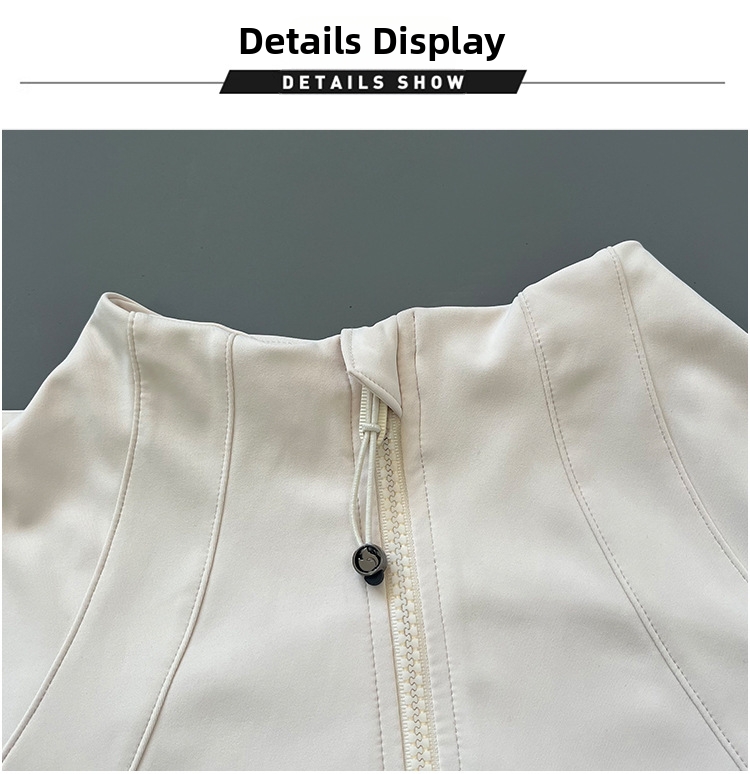 Women's Long Sleeved Slim Fit Sports Jacket Stand Up Collar Zip Up Running Cycling Yoga Fitness Top Sun Protection Clothing_ecoleips.com