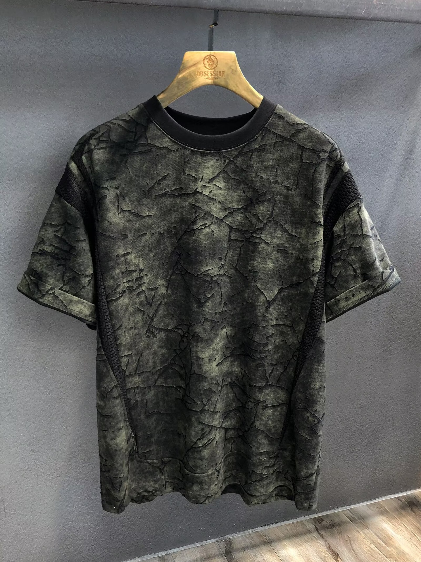 Herr t-shirt retro tie dye lös passform bomull sommar topp_voghion.com