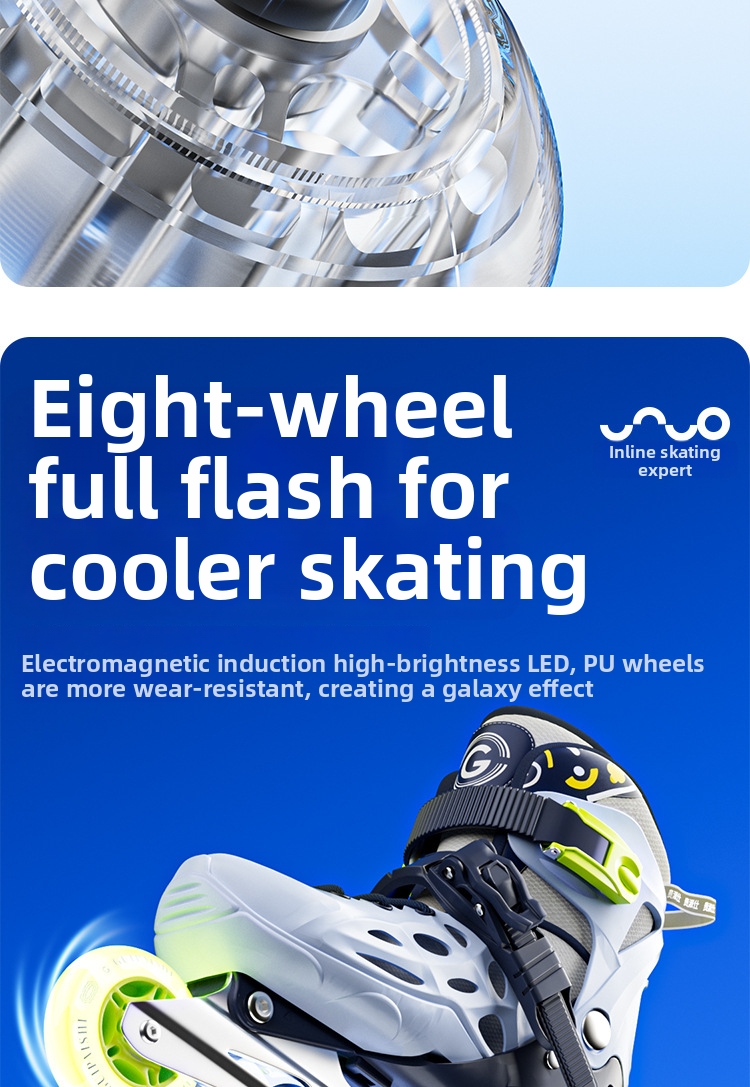 Adjustable Roller Skates For Children Beginners Ice Skating Set_voghion.com