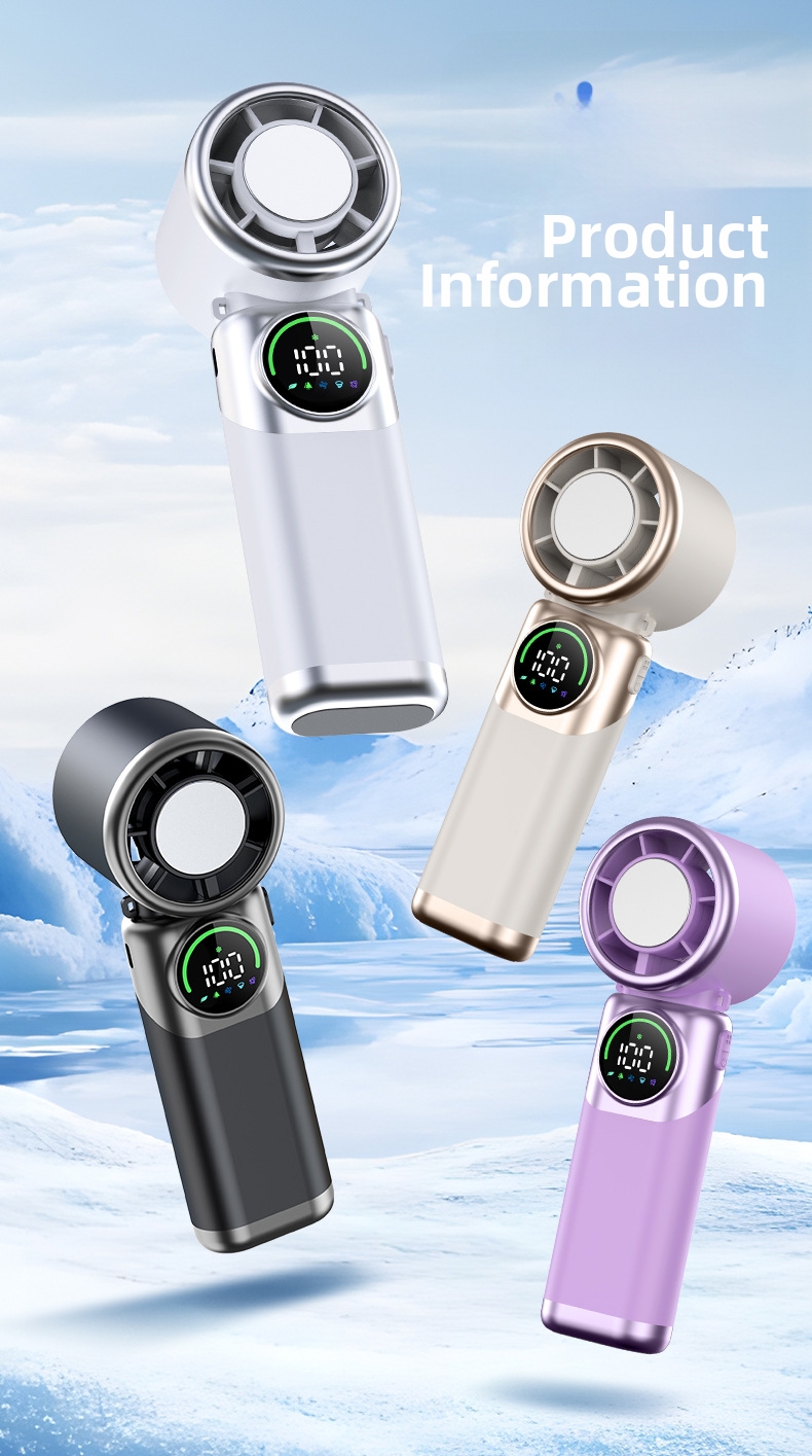 Handheld Portable Cooling Fan With Semiconductor Ice Compress_voghion.com