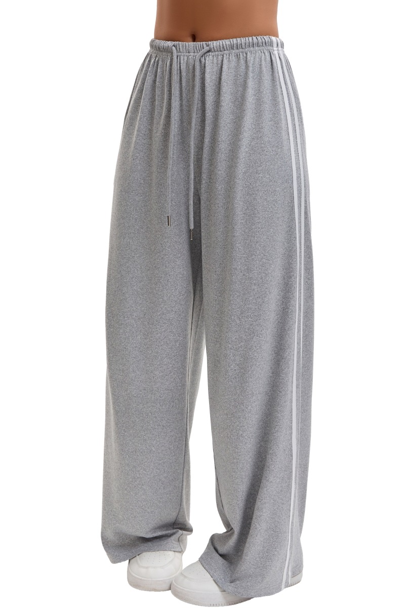 Women's Wide-leg Yoga Pants With Side Drawstring And Webbing_voghion.com