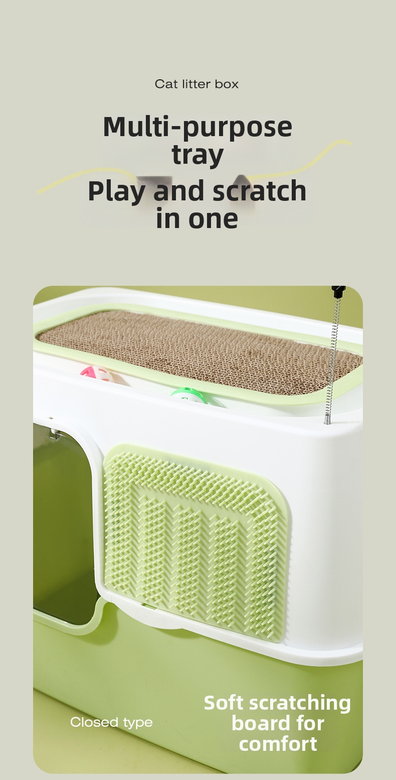 Extra Large Mega Cat Litter Box Fully Enclosed Splash Proof Odor Resistant Sterilizing_voghion.com