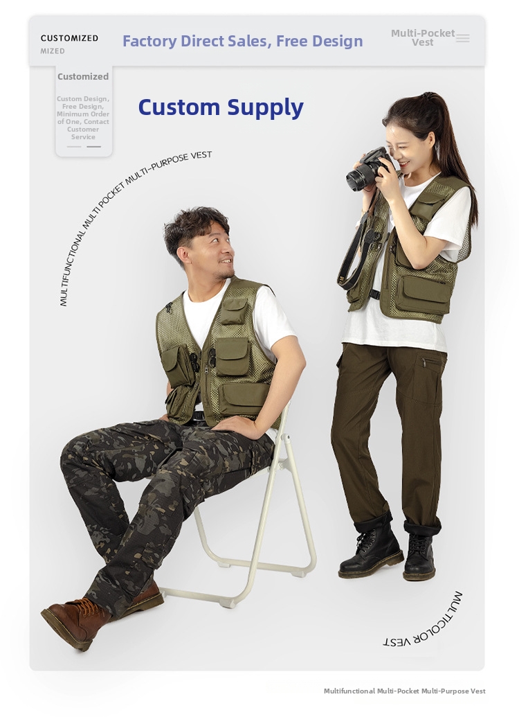 Multi Pocket Mesh Work Vest For Outdoor Hiking And Fishing Sports_voghion.com