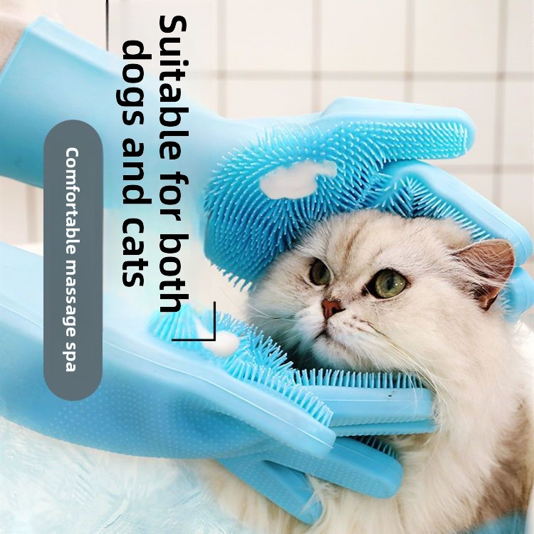 Hunde Waschhandschuh Aus Silikon Massagebürste Fellpflege_voghion.com