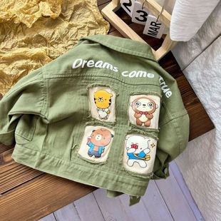 Boys' coat spring and autumn 2025 new foreign-style baby Denim coat spring clothes children's ruffian handsome jacket tide