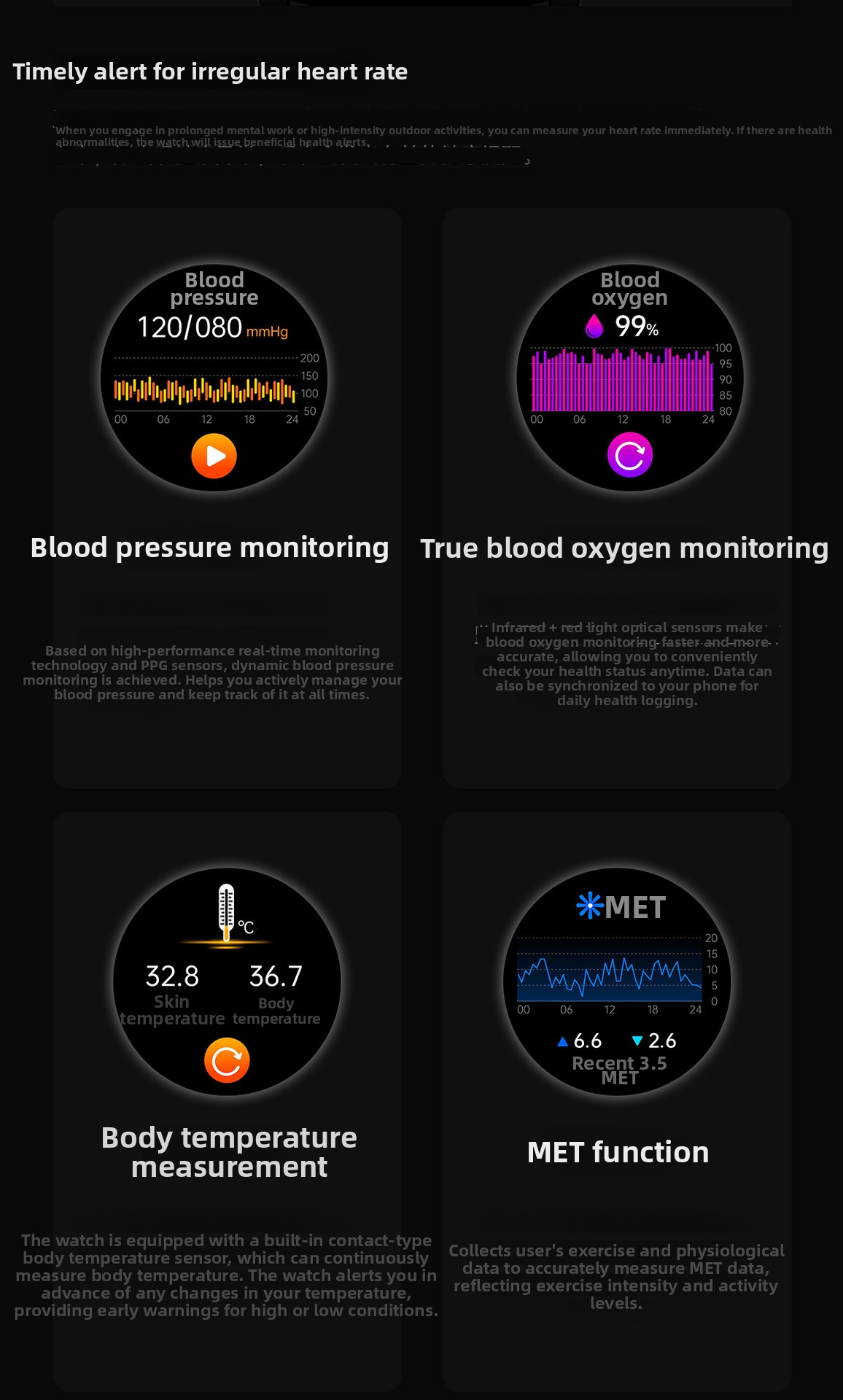 Smartwatch con ecg chiamata bluetooth glicemia temperatura nfc_voghion.com