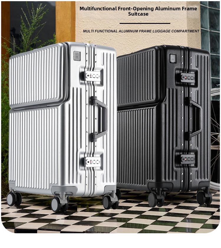 Rolling Suitcase With Aluminum Frame And Combination Lock_voghion.com