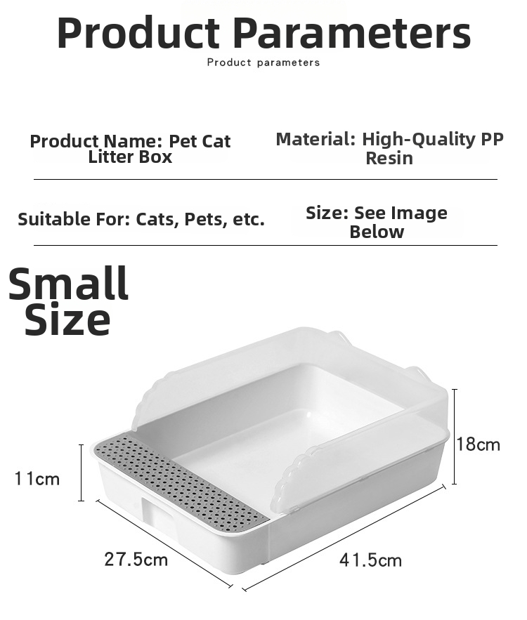 Semi Enclosed Cat Litter Box Detachable Splash Proof Tray_voghion.com