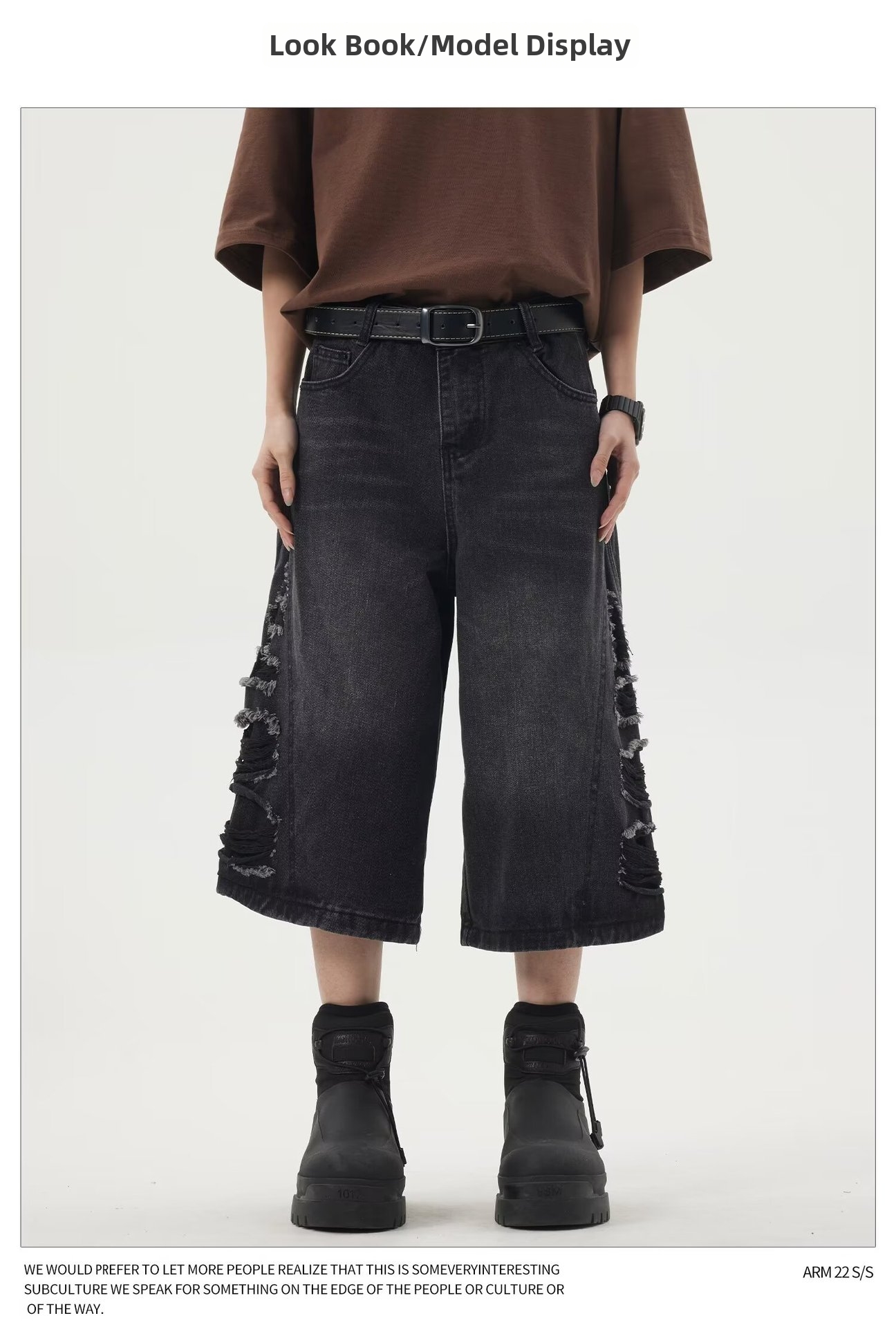 Retro Washed Denim Jeans Trendy Brand Casual Straight Leg Cropped Pants For Men Summer_mkmklike.com