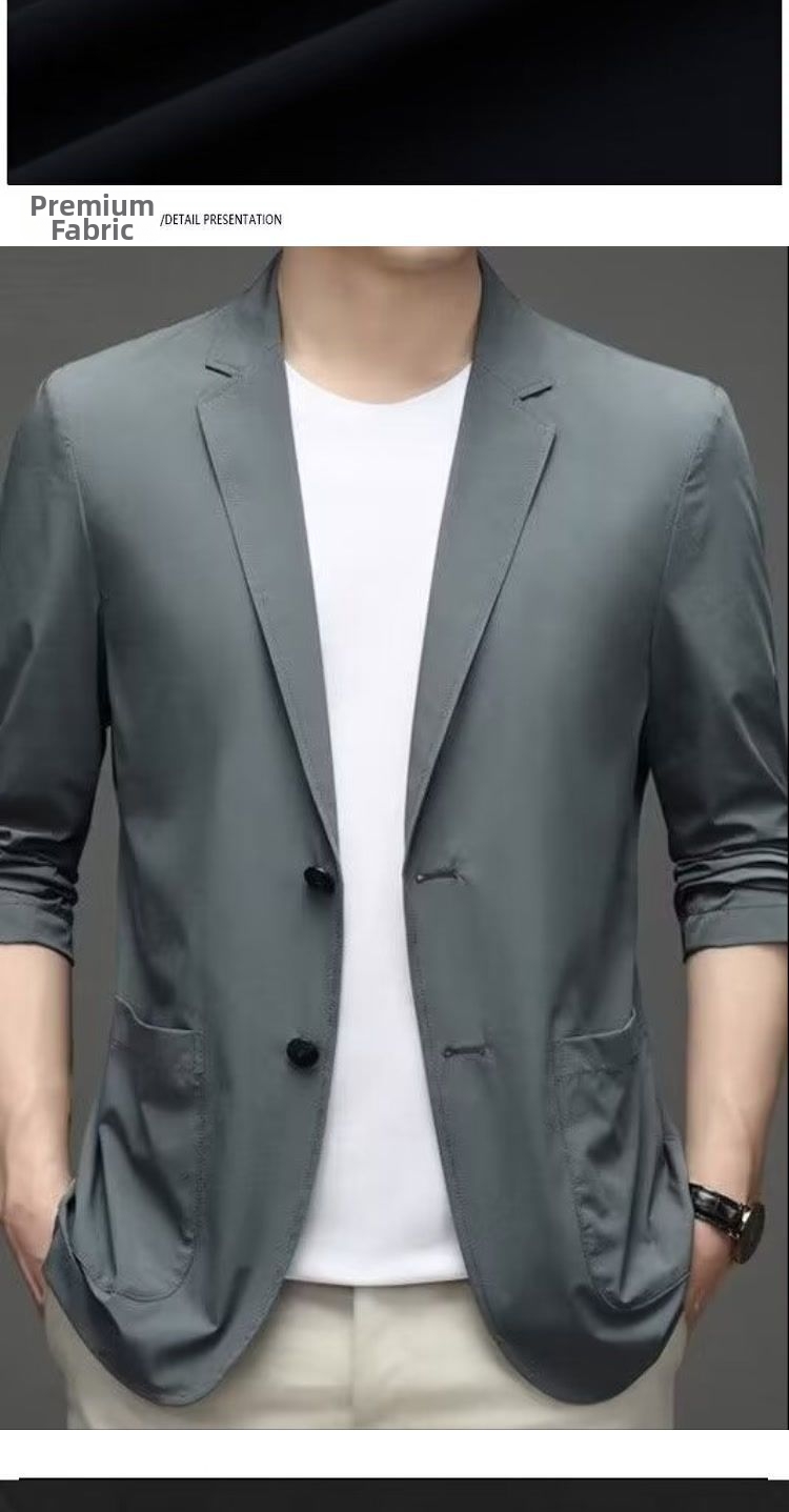 Blazer décontracté léger pour homme pour printemps été bureau_voghion.com