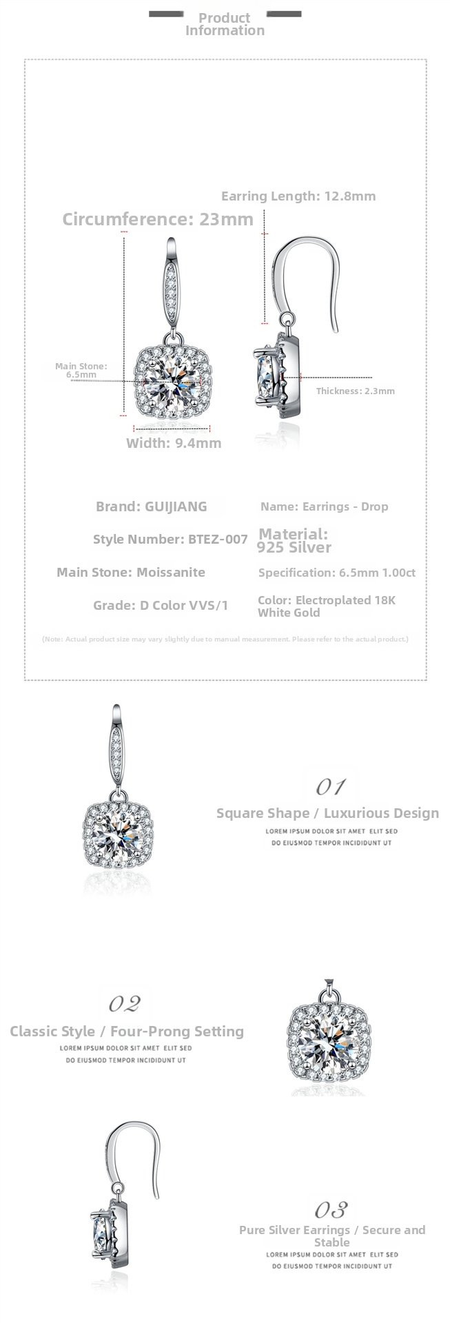 S925 Sterling Silver Moissanite Stud Earrings Heart Shape Pink_voghion.com