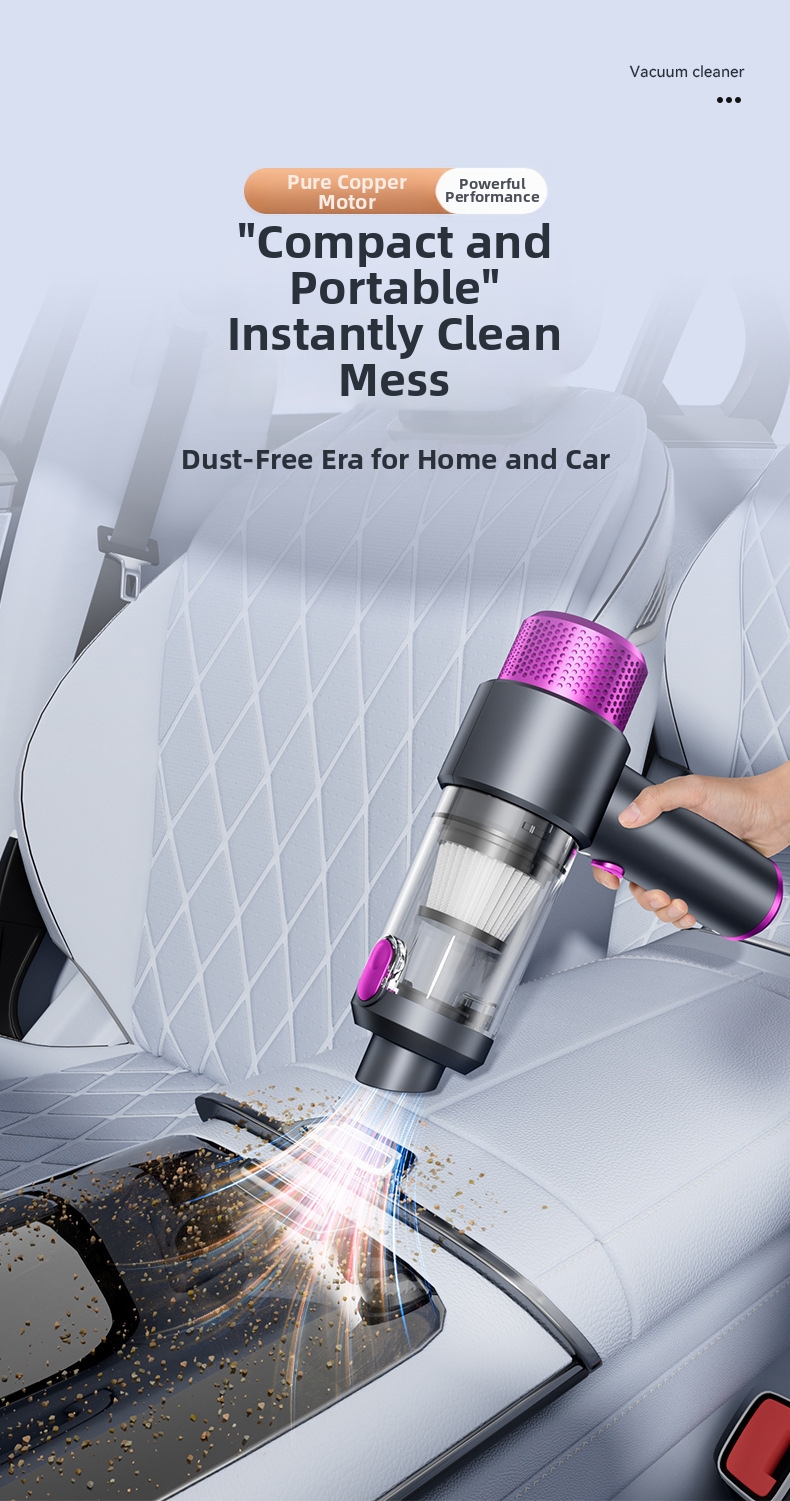Portable Wireless Car Vacuum Cleaner With Power Display And Brush_voghion.com
