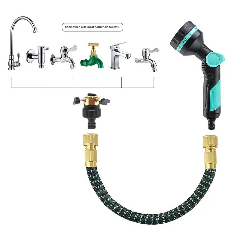 Extendable Garden Hose With High Pressure Water Spray Gun Kit_voghion.com
