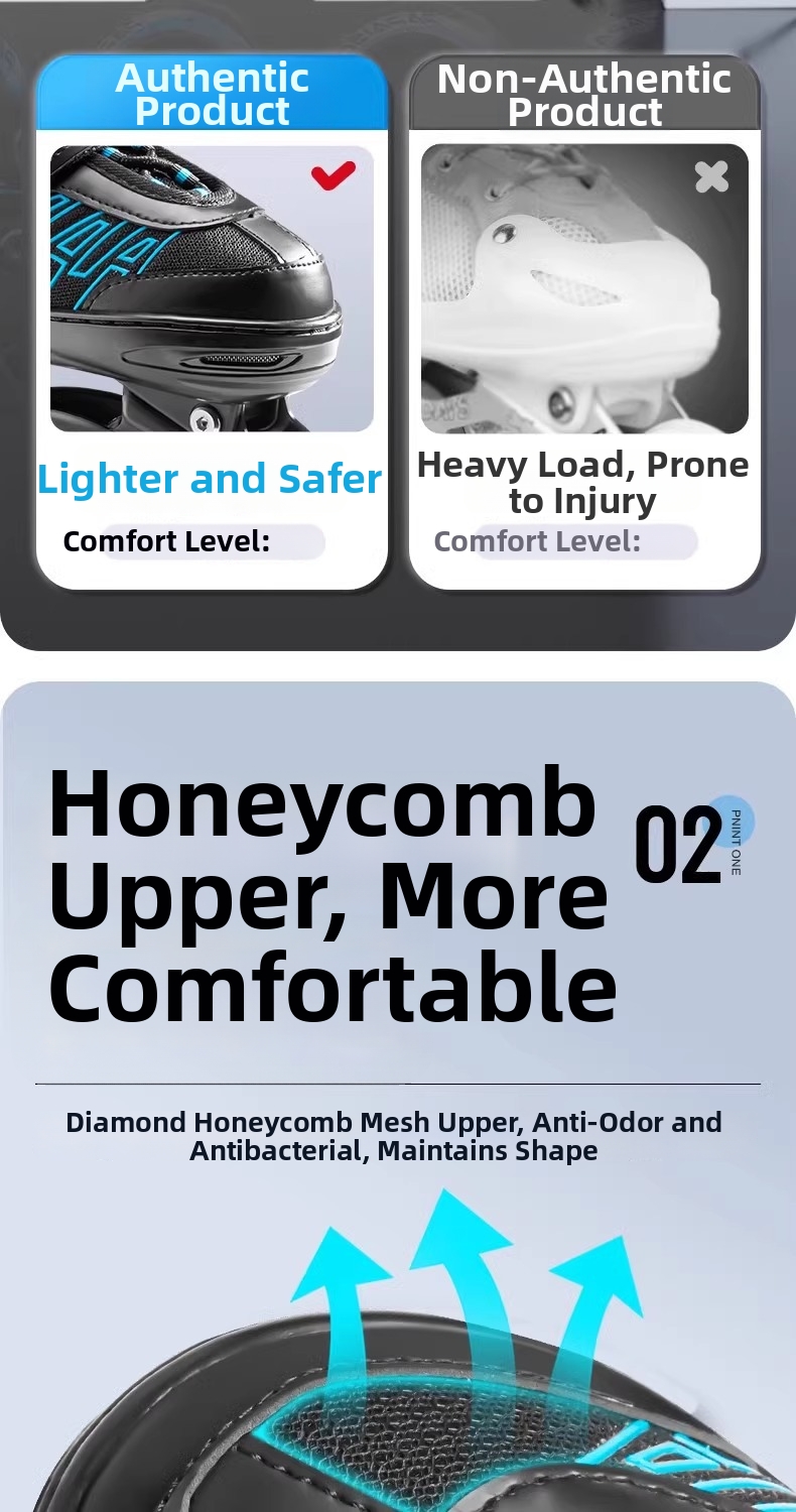 Rollers professionnels avec roues lumineuses et protections_voghion.com