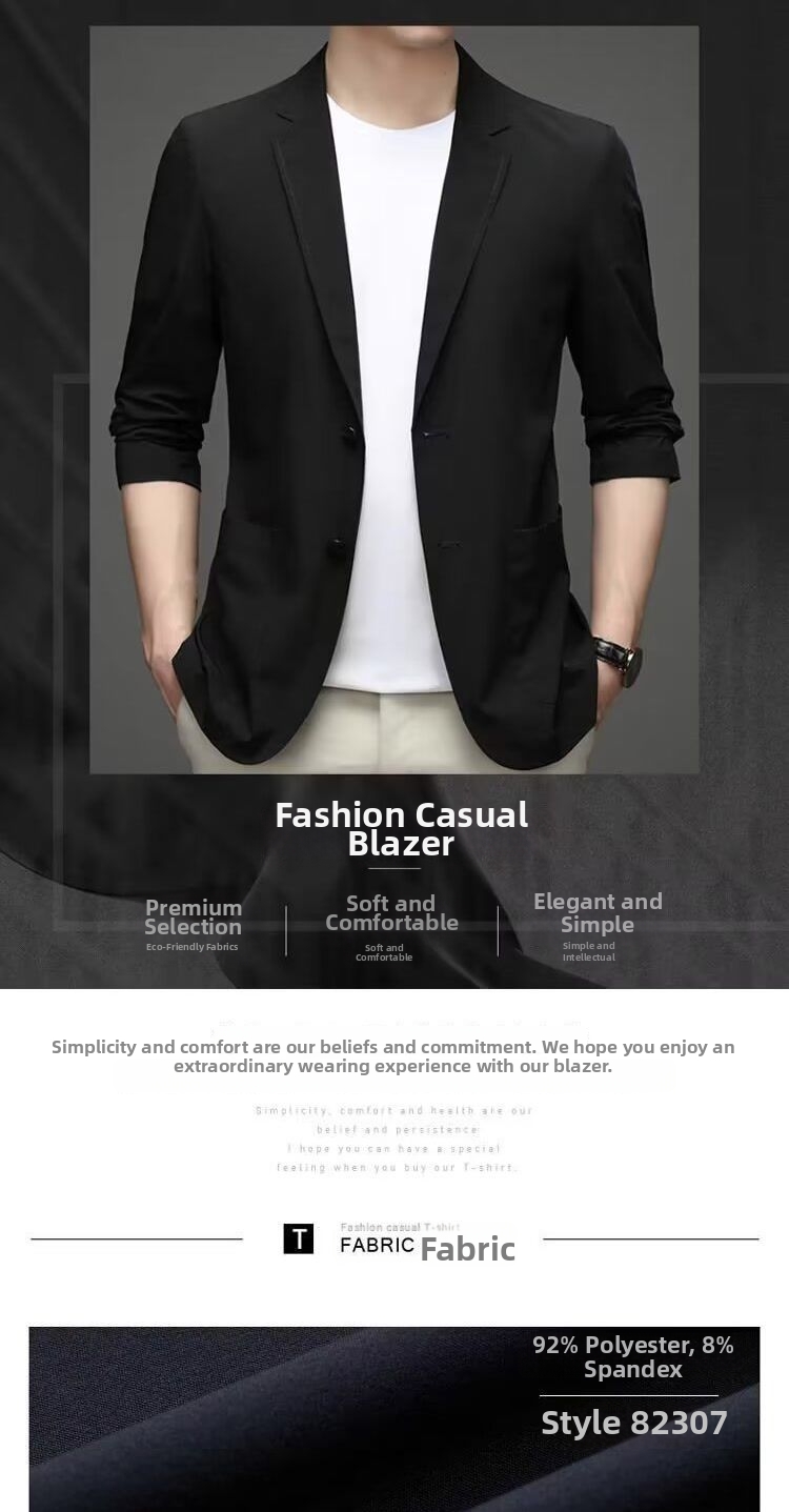 Blazer décontracté léger pour homme pour printemps été bureau_voghion.com