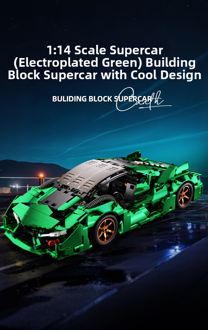 Blocs de construction modèle de voiture de sport rc vert_voghion.com