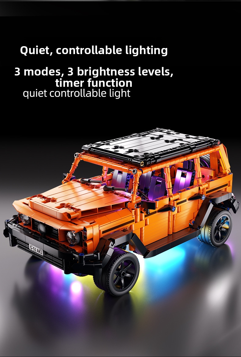 Jeu de construction de véhicule tout-terrain orange compatible, jouet éducatif de course automobile pour garçons, cadeau d'anniversaire idéal._voghion.com