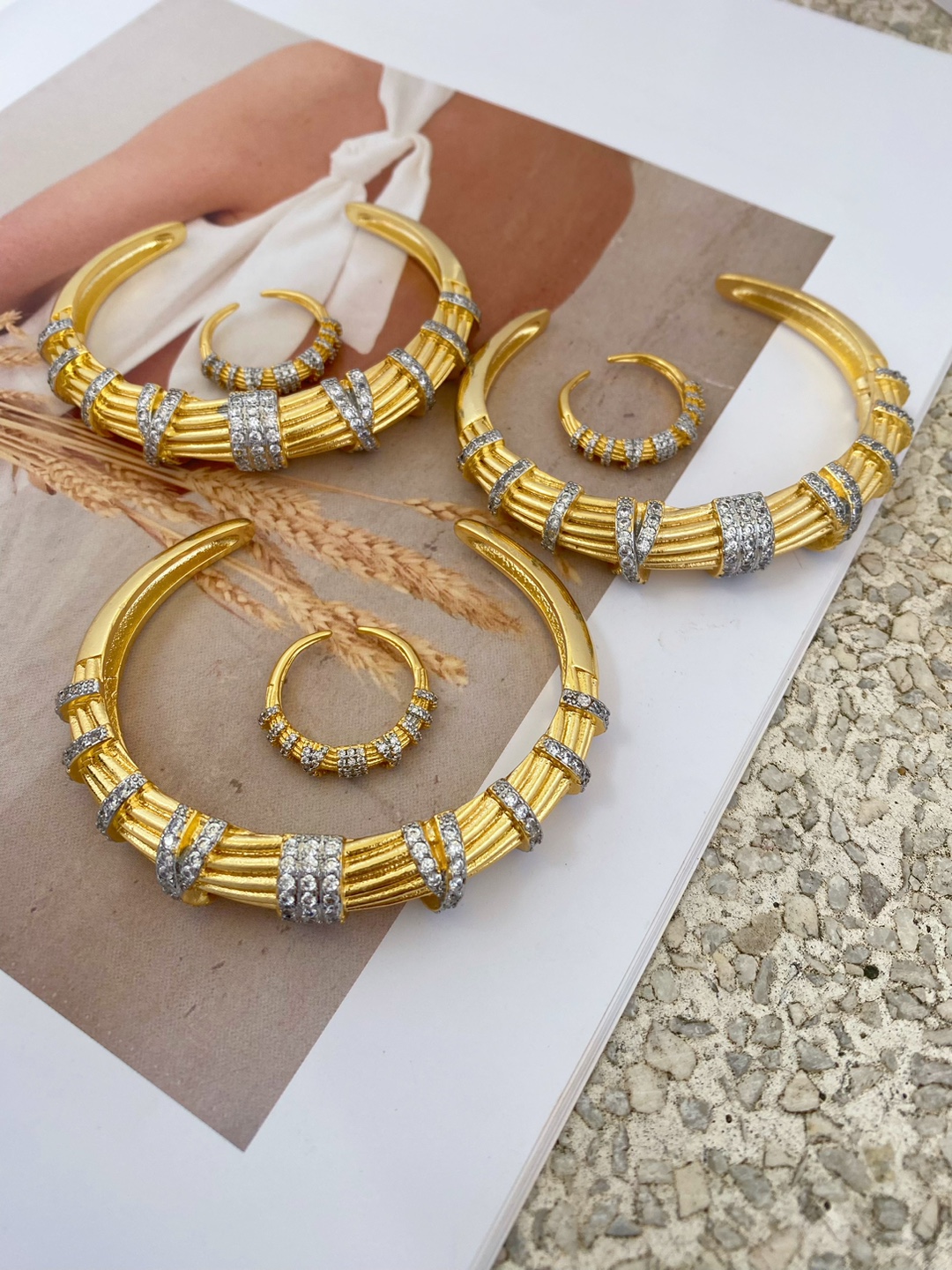 All Seasons Season Wholesale Jewelry Glam Classic Style Geometric Copper Plating Rings Bangle